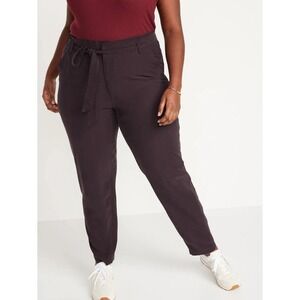 Old Navy Women's Size 4X Panther High-Waisted Cropped Belted Straight-Leg Pants